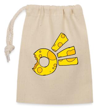 Symbole de la comète du fromage - Sac cadeau en coton avec cordon (14 x 20 cm) - nature - Devant