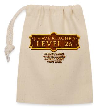 I have reached level 26 rpg online gaming - Closable cotton gift bag (14x20cm) - nature - Front