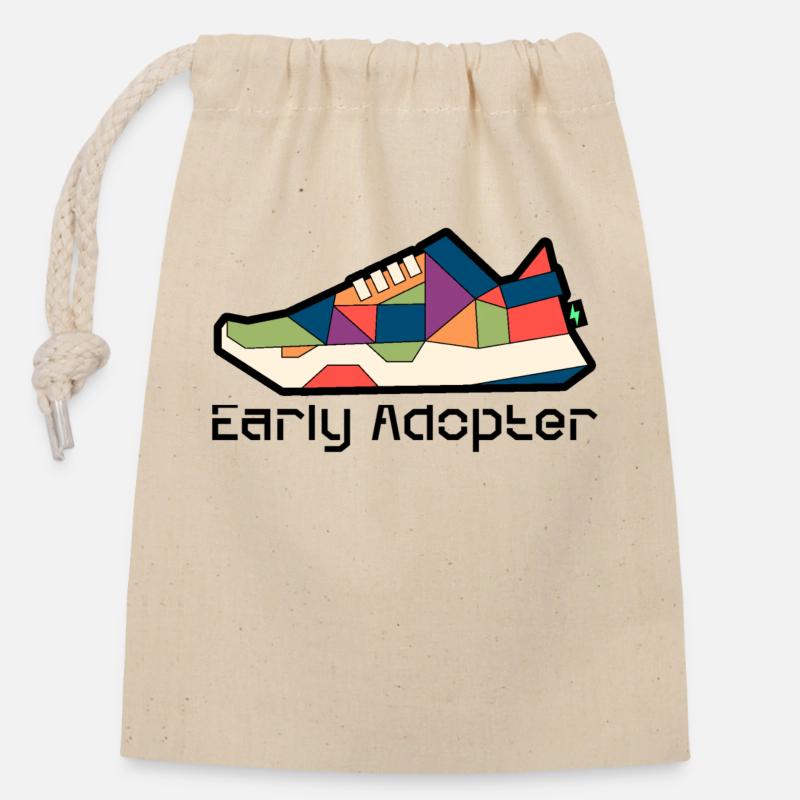 Chaussure 7 - Sac cadeau en coton avec cordon (14 x 20 cm) - nature
