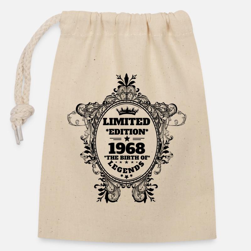 1968 - Sac cadeau en coton avec cordon (14 x 20 cm) - nature