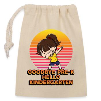 Goodbye Pre-k Hello Kindergarten Dabbing Student - Verschließbarer Geschenkbeutel aus Baumwolle (14x20cm) - Natur - Vorne