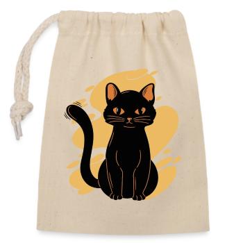 Black Cat Bombay Cat Outfit for - Closable cotton gift bag (14x20cm) - nature - Front