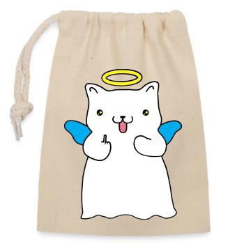 Ange espiègle - Sac cadeau en coton avec cordon (14 x 20 cm) - nature - Devant