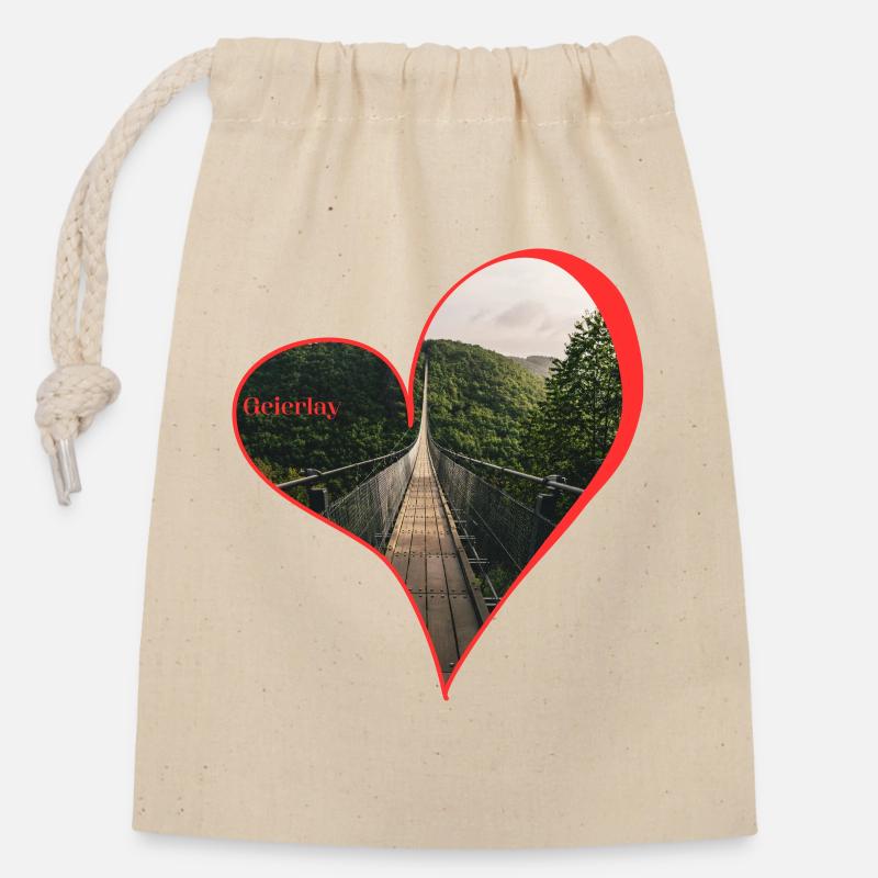 Geierlay - Closable cotton gift bag (14x20cm) - nature
