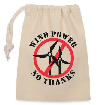 Wind Power No Thanks - Closable cotton gift bag (14x20cm) - nature - Front