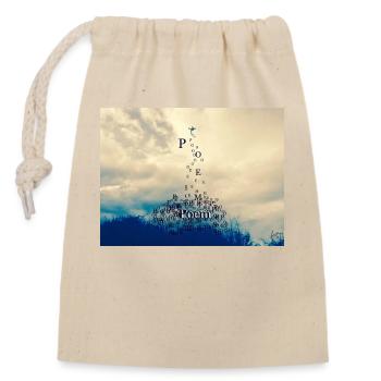 No War but Poem - Closable cotton gift bag (14x20cm) - nature - Front