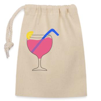 cocktail - Verschließbarer Geschenkbeutel aus Baumwolle (14x20cm) - Natur - Vorne