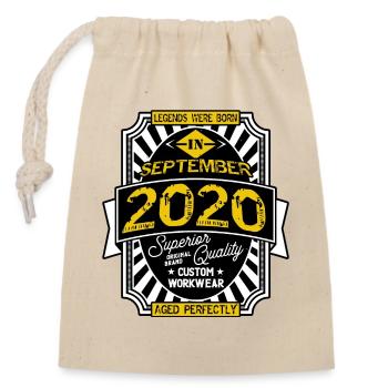 2020 SEPTEMBER - Closable cotton gift bag (14x20cm) - nature - Front