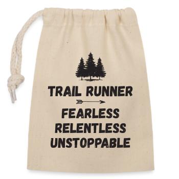 Trail Runner - Intrépide. Implacable. Imparable. - Sac cadeau en coton avec cordon (14 x 20 cm) - nature - Devant