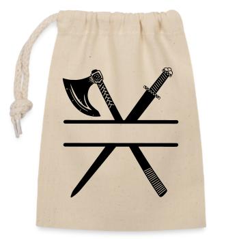 Épée de hache viking - Sac cadeau en coton avec cordon (14 x 20 cm) - nature - Devant