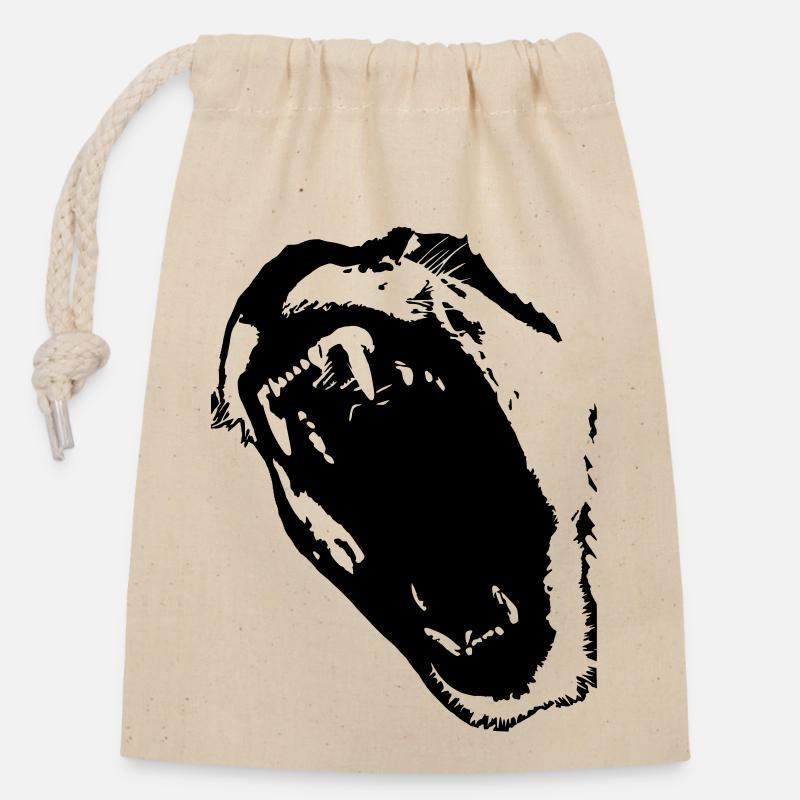 ROAR - Closable cotton gift bag (14x20cm) - nature