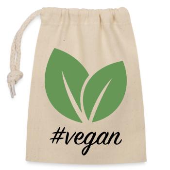 #vegan Vegan Design - Verschließbarer Geschenkbeutel aus Baumwolle (14x20cm) - Natur - Vorne
