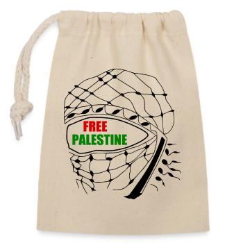 Free palestine - Verschließbarer Geschenkbeutel aus Baumwolle (14x20cm) - Natur - Vorne