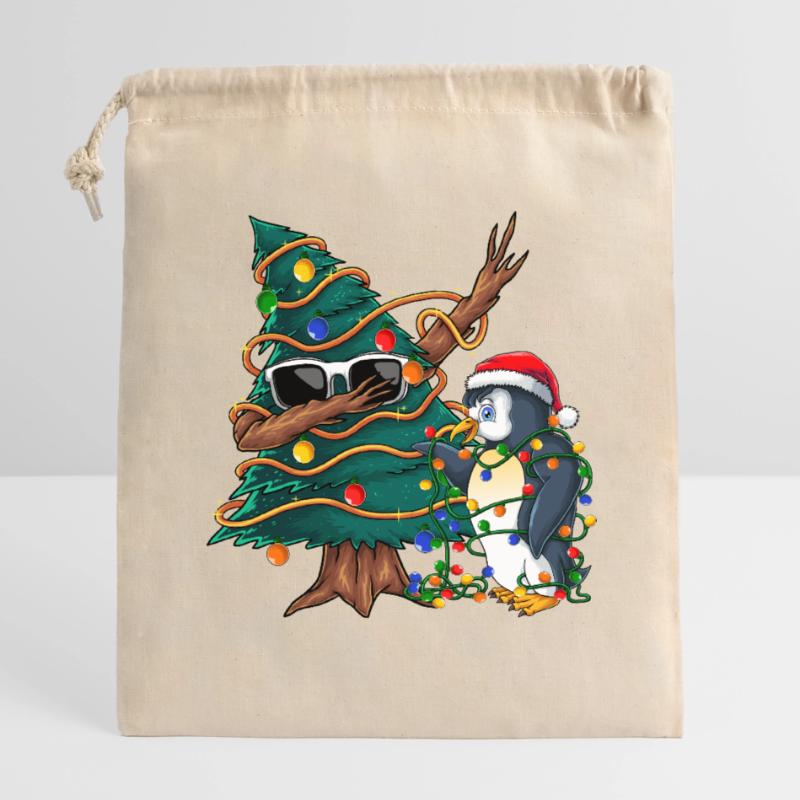 Arbre de Noël Dapping - Pull de Noël Dapping Sac cadeau en coton avec cordon (14 x 20 cm)