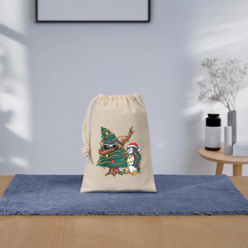 Arbre de Noël Dapping - Pull de Noël Dapping Sac cadeau en coton avec cordon (14 x 20 cm)