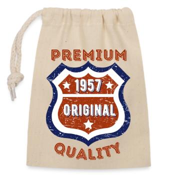 Premium quality 1957 - Closable cotton gift bag (14x20cm) - nature - Front