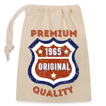 Premium quality 1965 - Closable cotton gift bag (14x20cm) - nature - Front