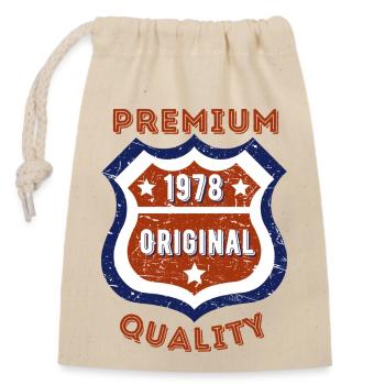 Premium quality 1978 - Closable cotton gift bag (14x20cm) - nature - Front