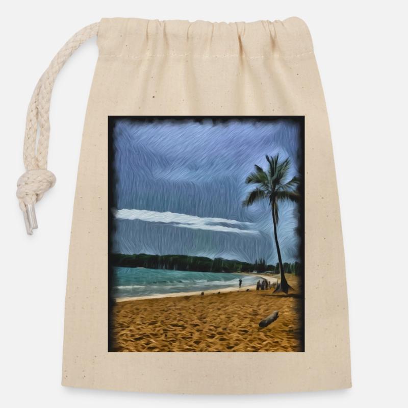 Relaxation - Closable cotton gift bag (14x20cm) - nature