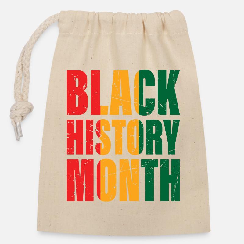 Black History Month - Verschließbarer Geschenkbeutel aus Baumwolle (14x20cm) - Natur