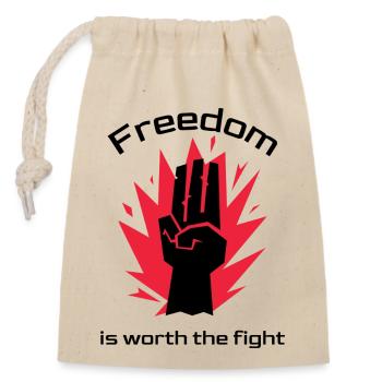 La liberté vaut la peine d’être combattue - Sac cadeau en coton avec cordon (14 x 20 cm) - nature - Devant