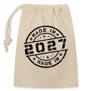 Birth Year Birthday Born In - Made in 2027 - Closable cotton gift bag (14x20cm) - nature - Front