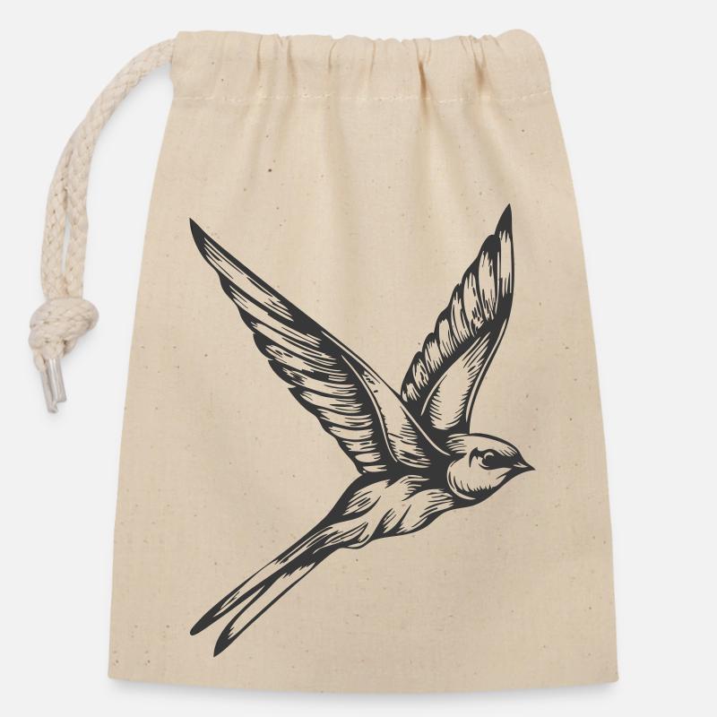 Avaler - Sac cadeau en coton avec cordon (14 x 20 cm) - nature