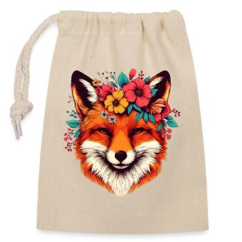 Fuchs - Verschließbarer Geschenkbeutel aus Baumwolle (14x20cm) - Natur - Vorne