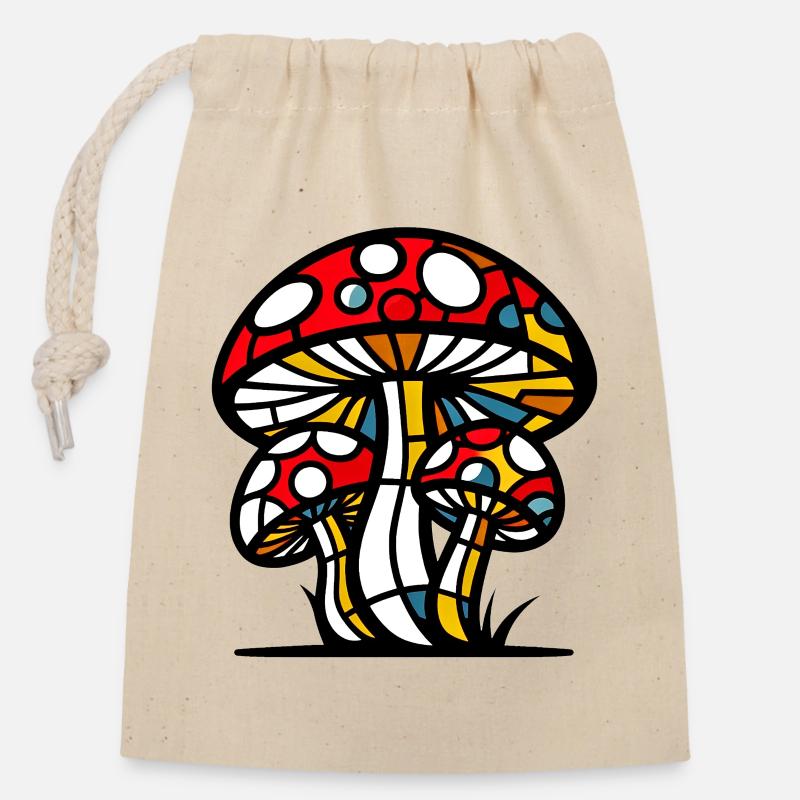 Fungo Funghi Pilze Pilze - Verschließbarer Geschenkbeutel aus Baumwolle (14x20cm) - Natur