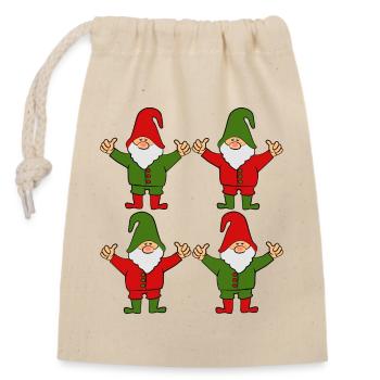 Nains gnomes - Sac cadeau en coton avec cordon (14 x 20 cm) - nature - Devant