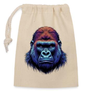Gorilla - Verschließbarer Geschenkbeutel aus Baumwolle (14x20cm) - Natur - Vorne