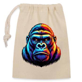 Gorilla - Closable cotton gift bag (14x20cm) - nature - Front