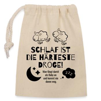 Schlaf - Verschließbarer Geschenkbeutel aus Baumwolle (14x20cm) - Natur - Vorne
