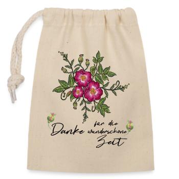 Thank you for the wonderful time - Closable cotton gift bag (14x20cm) - nature - Front