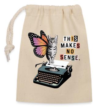 Chat papillon Chaos - Sac cadeau en coton avec cordon (14 x 20 cm) - nature - Devant