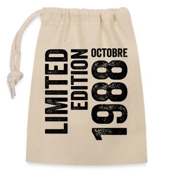 1988 - Closable cotton gift bag (14x20cm) - nature - Front