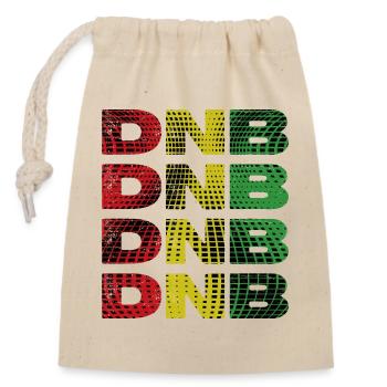 DNB Grid Rainbow Print - Closable cotton gift bag (14x20cm) - nature - Front