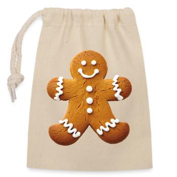 Gingerbread Man Gingerbread Man Gingerbread - Closable cotton gift bag (14x20cm) - nature - Front