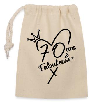 70 Ans Et Fabuleuse Cadeau Anniversaire Femme  - Sac cadeau en coton avec cordon (14 x 20 cm) - nature - Devant