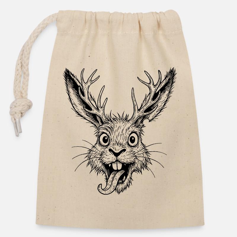 Raurackl - Closable cotton gift bag (14x20cm) - nature