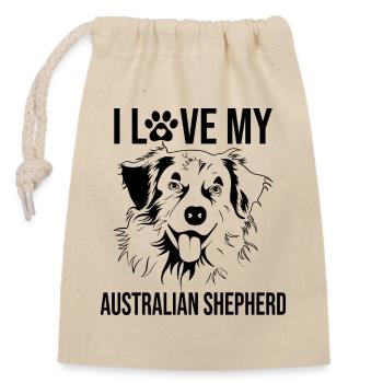 I love my Australian Shepherd - Closable cotton gift bag (14x20cm) - nature - Front