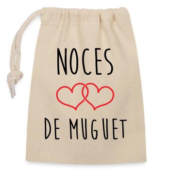 Noces de Muguet 13 ans de mariage - Sac cadeau en coton avec cordon (14 x 20 cm) - nature - Devant
