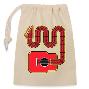 Red Abstract Shape Guitar - Closable cotton gift bag (14x20cm) - nature - Front