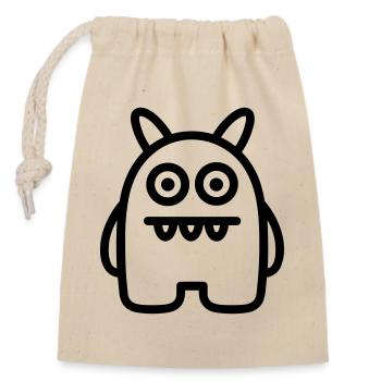 monster - Closable cotton gift bag (14x20cm) - nature - Front
