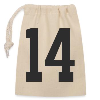 14 - Sac cadeau en coton avec cordon (14 x 20 cm) - nature - Devant
