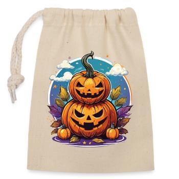 Spooky Halloween Pumpkins - Verschließbarer Geschenkbeutel aus Baumwolle (14x20cm) - Natur - Vorne