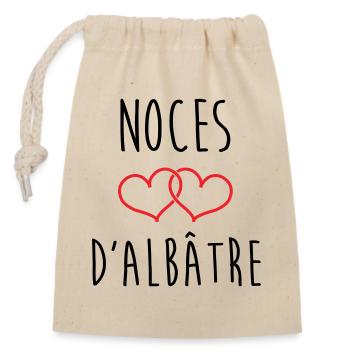 Alabaster Wedding 75 Years of Marriage - Closable cotton gift bag (14x20cm) - nature - Front