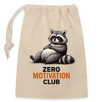 Zero Motivation Waschbärclub - Verschließbarer Geschenkbeutel aus Baumwolle (14x20cm) - Natur - Vorne