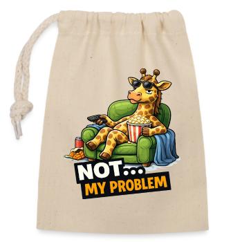 Not My Problem Giraffe Canapé Meme - Sac cadeau en coton avec cordon (14 x 20 cm) - nature - Devant