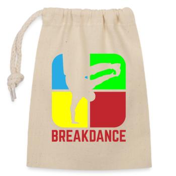 Breakdance - Verschließbarer Geschenkbeutel aus Baumwolle (14x20cm) - Natur - Vorne